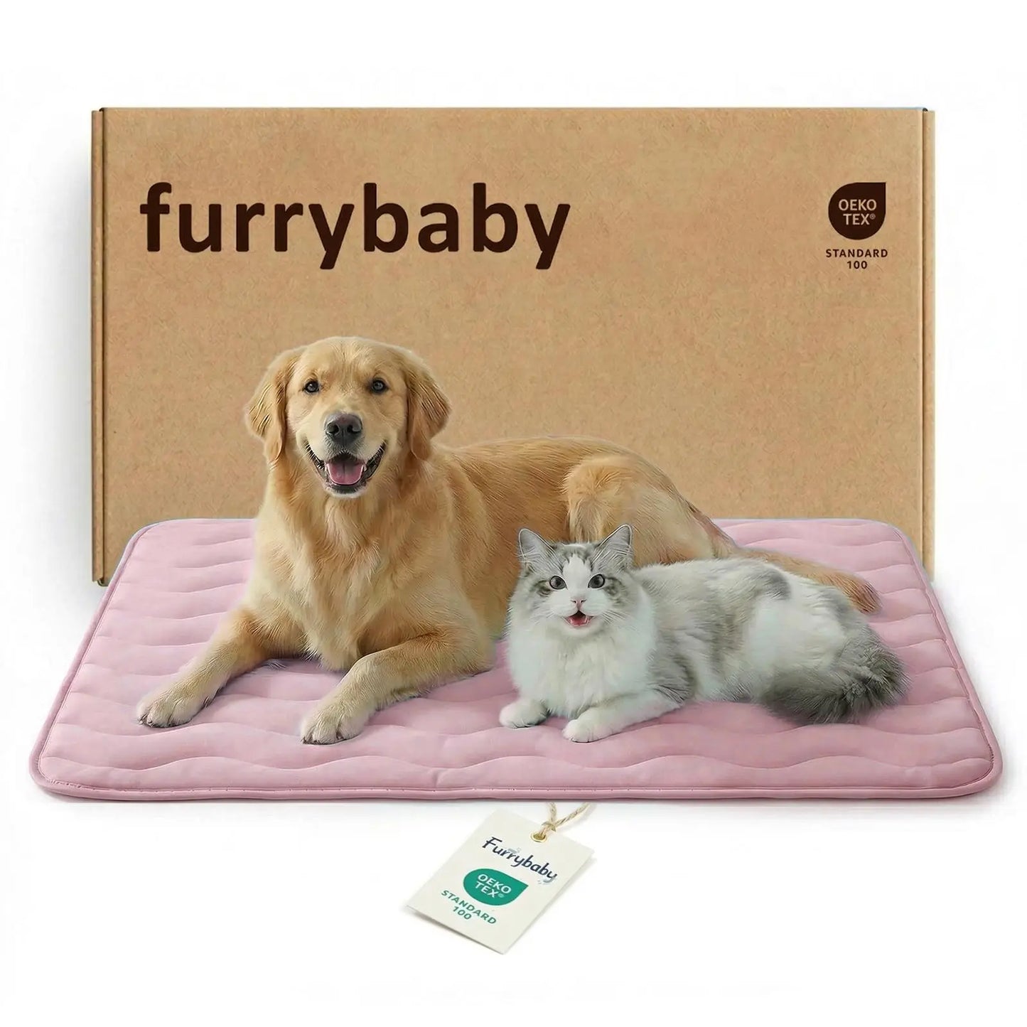 Furrybaby Dog Cooling Mat for Large Dogs, 30"X20" Self Cooling Pet Cooling Mat for Dogs & Cats, QMAX>0.5, Thickened Cool Fiber, Cooling Pad for Dog Bed, Durable Portable Indoor/Outdoor Summer,Blue