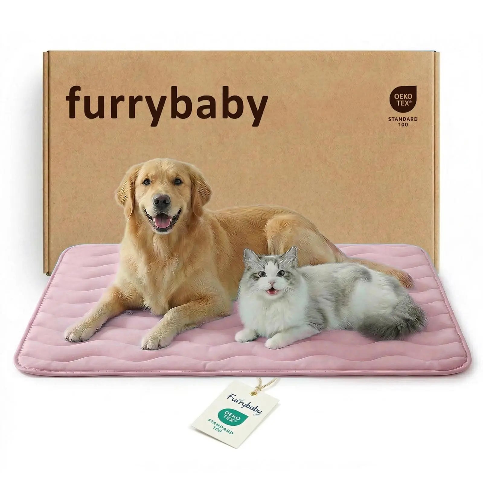 Furrybaby Dog Cooling Mat for Large Dogs, 30"X20" Self Cooling Pet Cooling Mat for Dogs & Cats, QMAX>0.5, Thickened Cool Fiber, Cooling Pad for Dog Bed, Durable Portable Indoor/Outdoor Summer,Blue