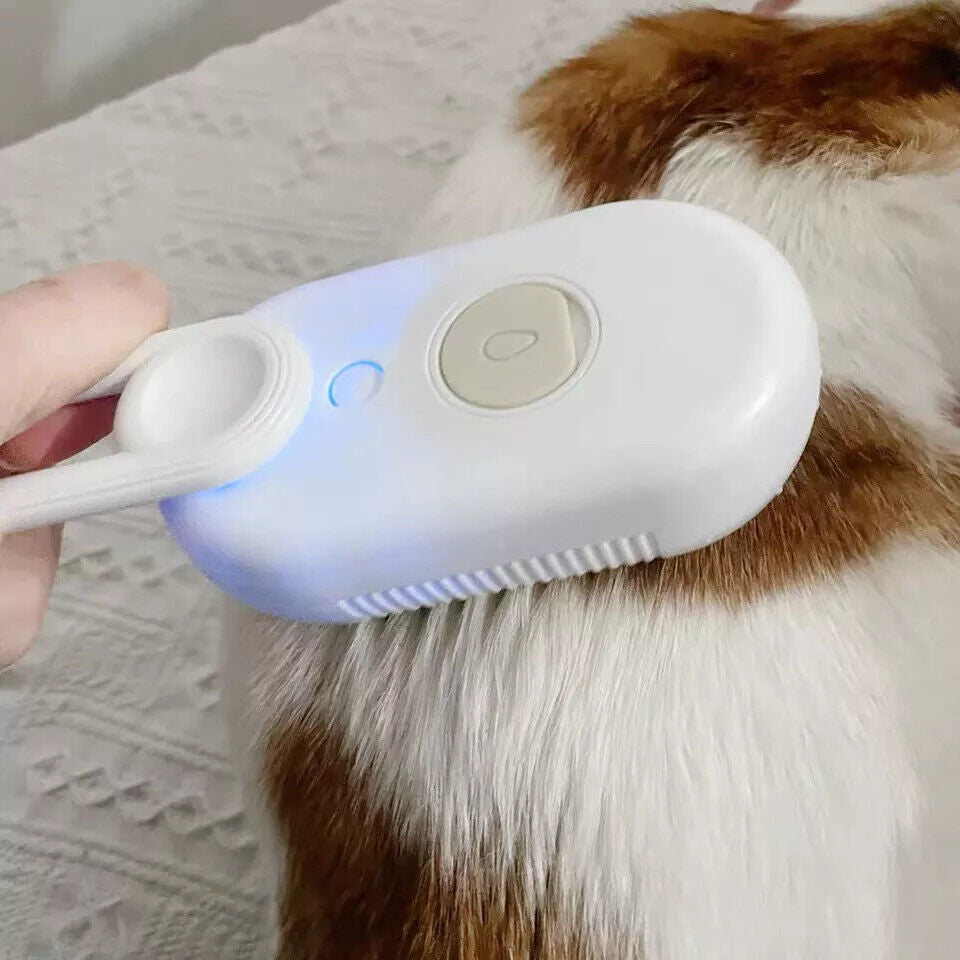 Cat Steam Brush Steamy Dog Brush 3 in 1 Electric Spray Massage Pet Grooming UK