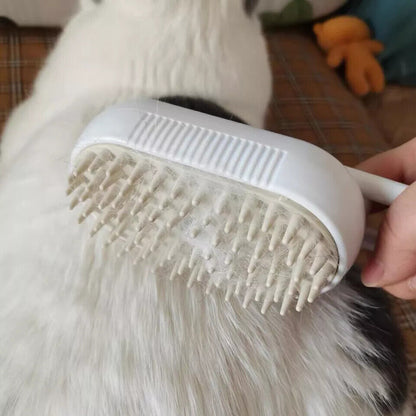 Cat Steam Brush Steamy Dog Brush 3 in 1 Electric Spray Massage Pet Grooming UK