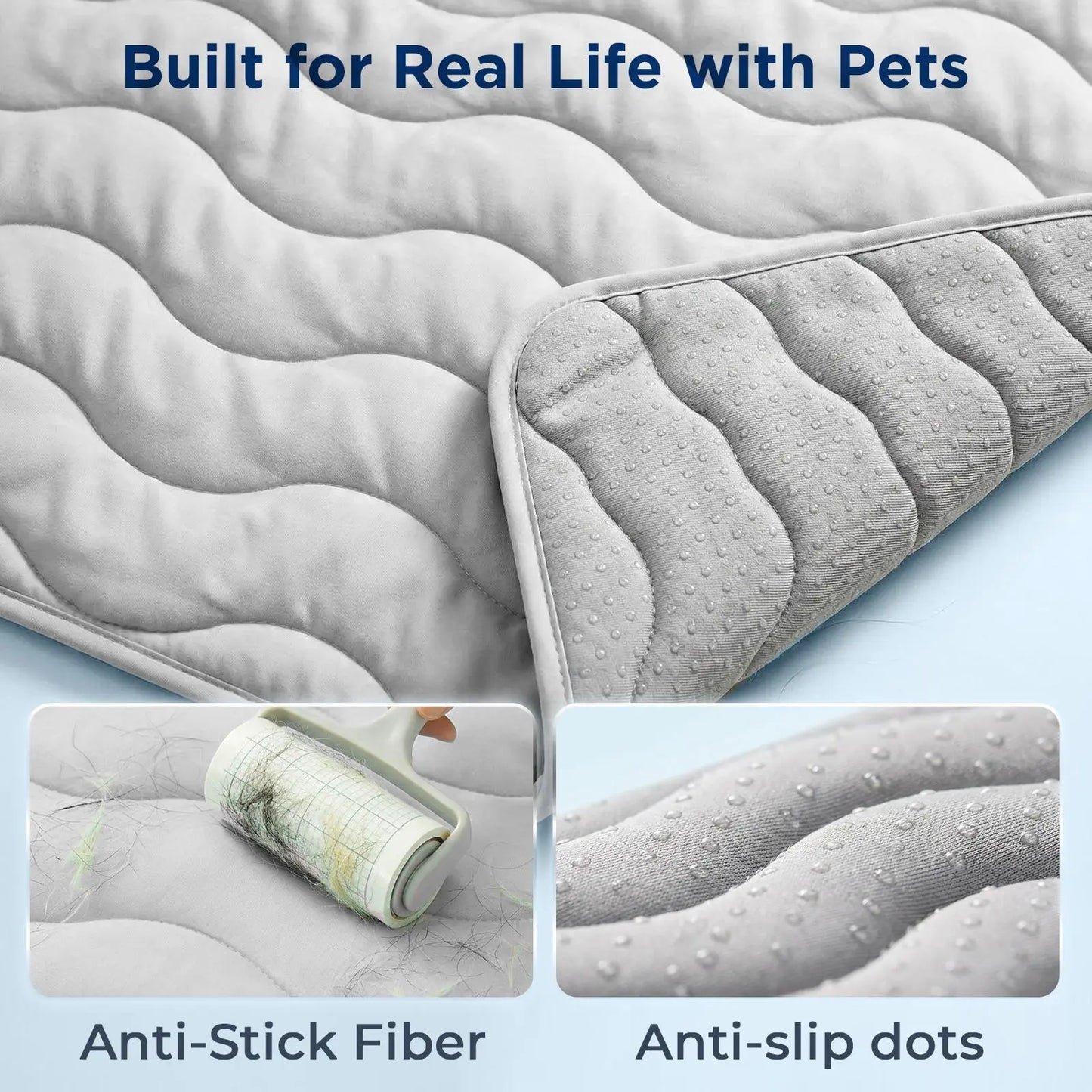 Furrybaby Dog Cooling Mat for Large Dogs, 30"X20" Self Cooling Pet Cooling Mat for Dogs & Cats, QMAX>0.5, Thickened Cool Fiber, Cooling Pad for Dog Bed, Durable Portable Indoor/Outdoor Summer,Blue