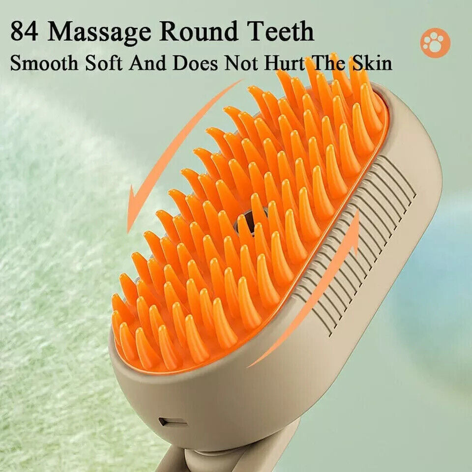 Cat Steam Brush Steamy Dog Brush 3 in 1 Electric Spray Massage Pet Grooming UK