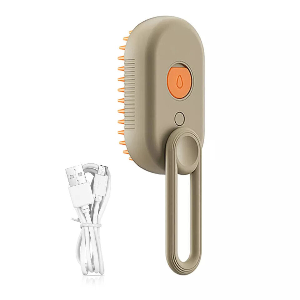 Cat Steam Brush Steamy Dog Brush 3 in 1 Electric Spray Massage Pet Grooming UK