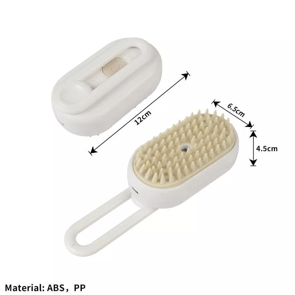 Cat Steam Brush Steamy Dog Brush 3 in 1 Electric Spray Massage Pet Grooming UK