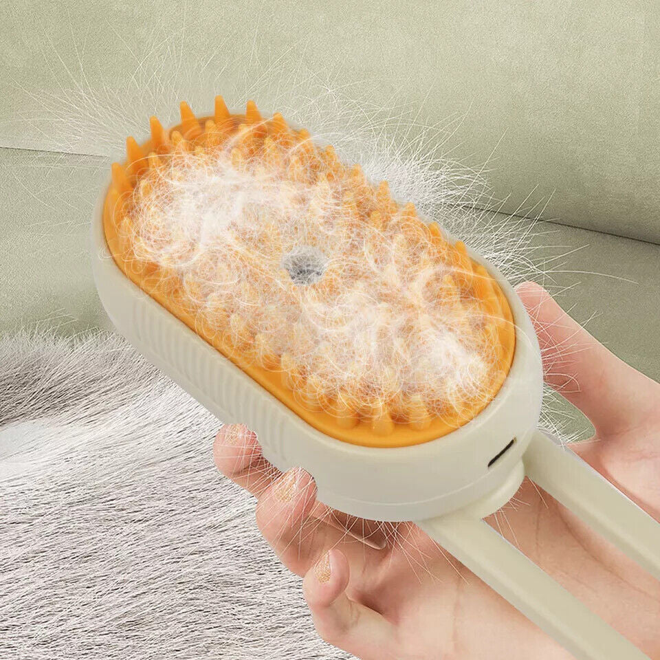 Cat Steam Brush Steamy Dog Brush 3 in 1 Electric Spray Massage Pet Grooming UK