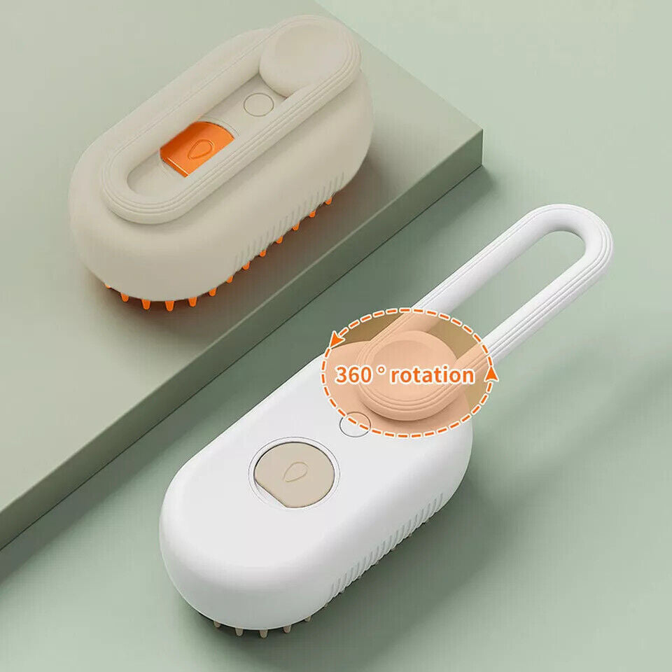 Cat Steam Brush Steamy Dog Brush 3 in 1 Electric Spray Massage Pet Grooming UK